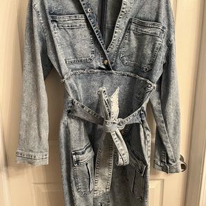 Long sleeve denim dress